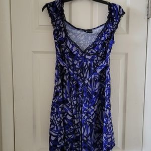 Vintage MixIt Size M Stretch Dress w/Lace at Neckline & Sleeves and Tie at Waist